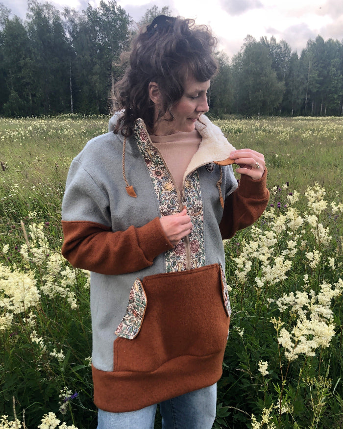 Dam Oversized Ull Klänning * ochre- mint *