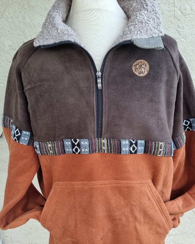 Troyer i Bomull- Fleece * mörkbrun terrakotta *