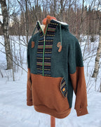 Half- Zip i kokt ull * mörkgrön ochre *